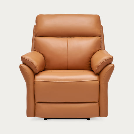 ergonomic top-grain leather recliner chair for adults orange color